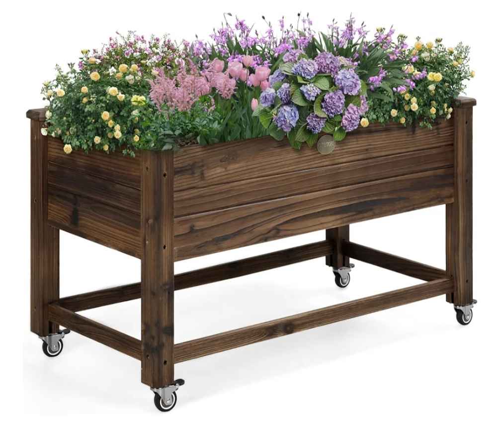 Cedar Mobile Raised Garden Bed