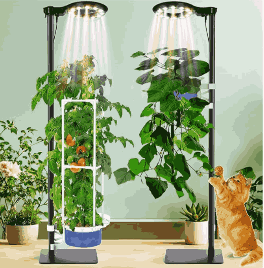 Indoor Tower Kit with Floor Stand and Grow Light 